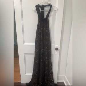 Judith March Black and Gold Patterned Maxi Dress NWOT